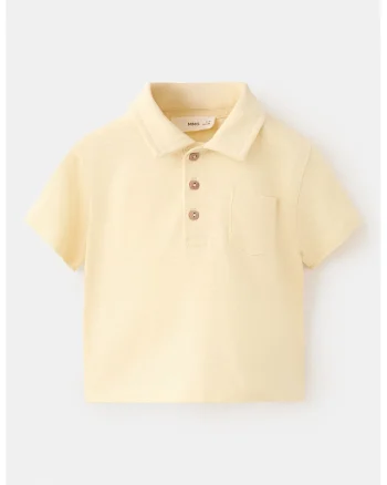Tricou polo de bumbac, Bej