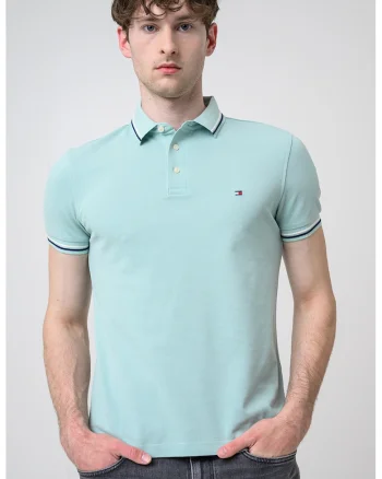 Tricou polo din amestec de bumbac organic, Verde menta