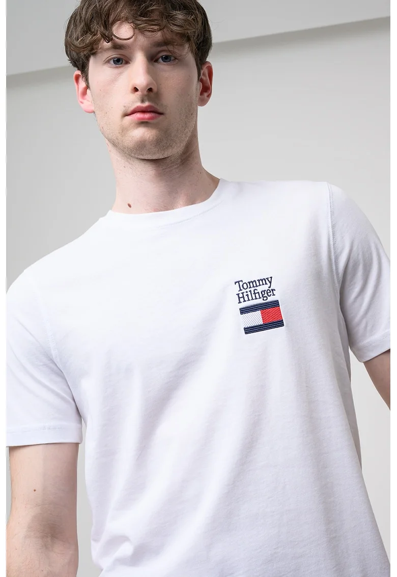 Tricou regular fit cu logo, Alb/Albastru ultramarin