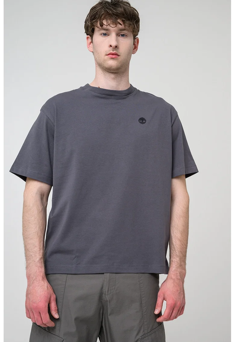 Tricou cu decolteu la baza gatului si maneci cazute Dunstan River, Gri inchis