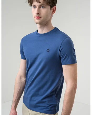 Tricou cu decolteu la baza gatului si logo Oyster River, Albastru inchis