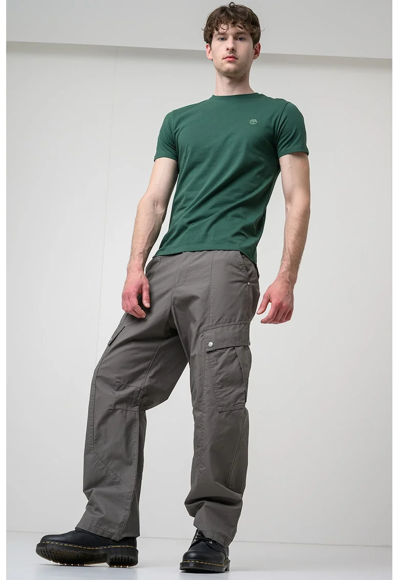 Tricou cu decolteu la baza gatului si logo Oyster River, Verde englez