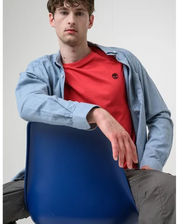 Tricou slim fit din bumbac Dun-River, Rosu