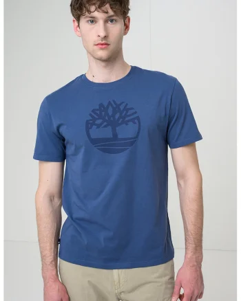 Tricou de bumbac Kennebec River Tree, Albastru indigo