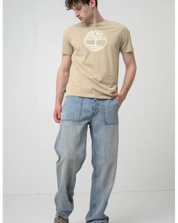Tricou de bumbac Kennebec River Tree, Bej