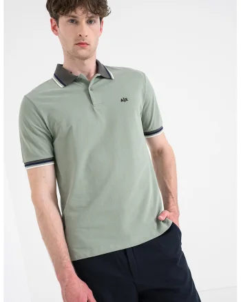 Tricou polo cu logo discret, Verde deschis