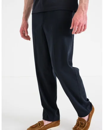 Pantaloni cu croiala dreapta si model uni, Albastru ultramarin