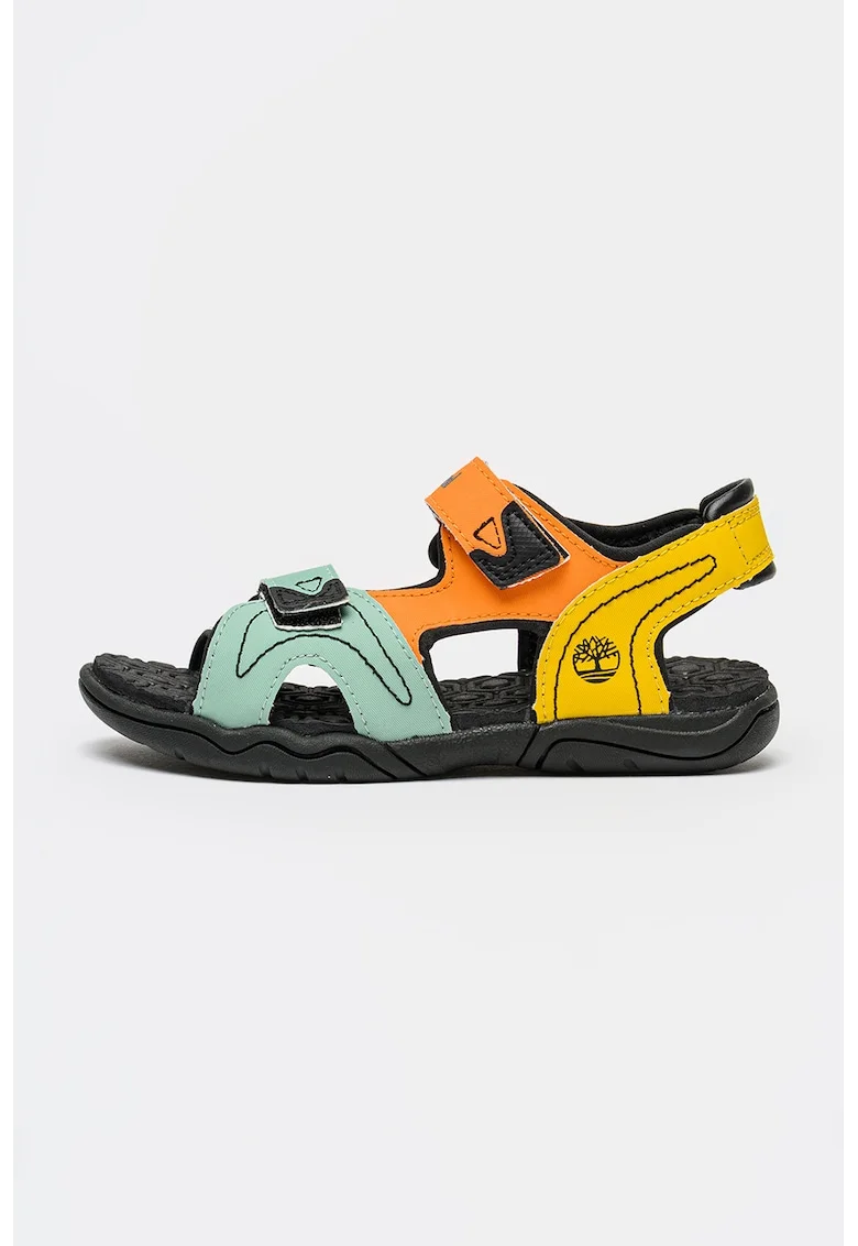 Sandale cu inchidere velcro Adventure Seeker, Portocaliu/Verde deschis