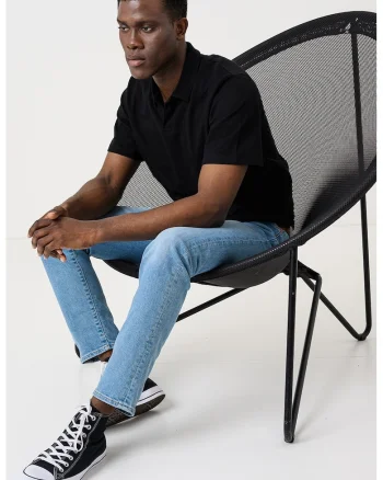 Tricou polo din bumbac Devin, Negru