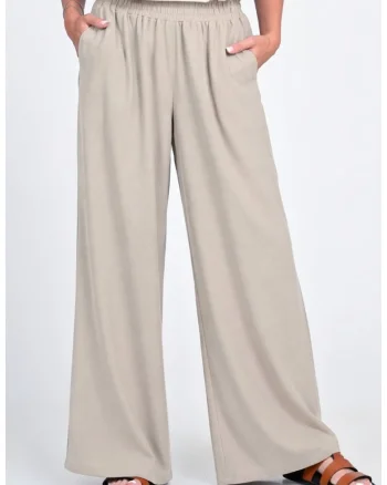 Pantaloni Dama  Wide Leg, Bej
