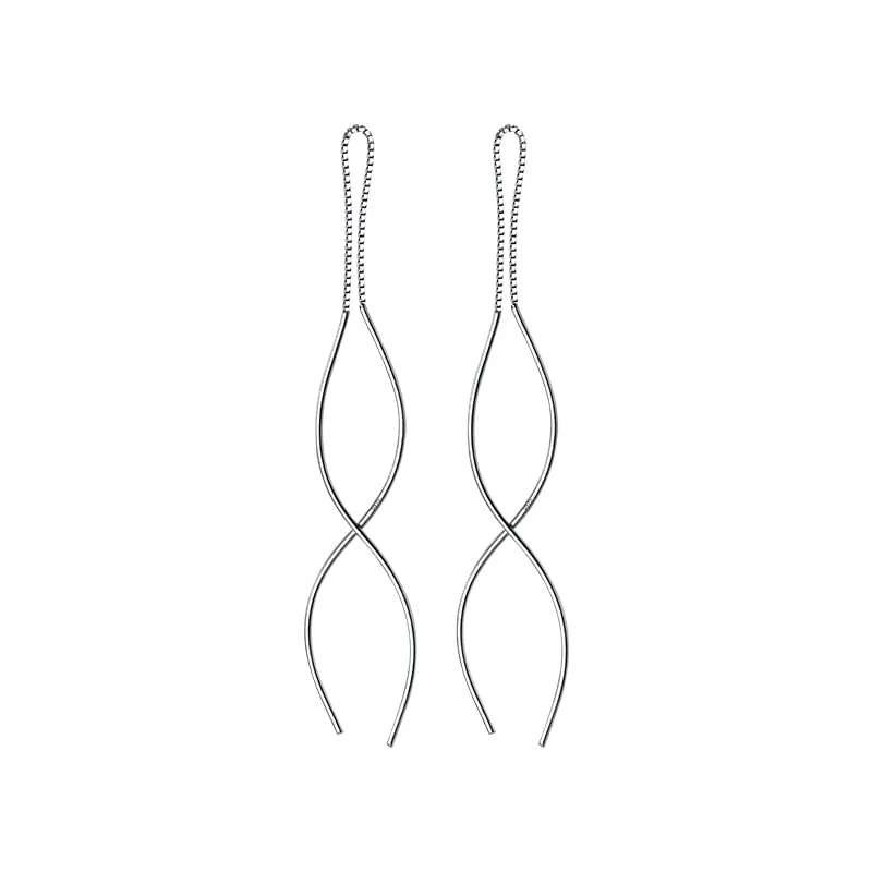 Cercei lungi argint 925, JW1074, model elegant, placati cu rodiu