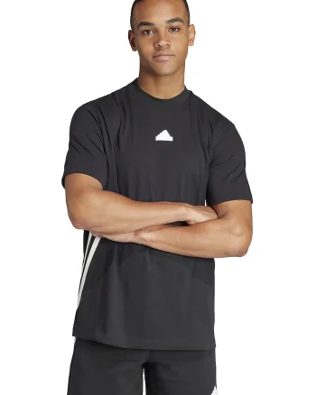 Tricou cu decolteu la baza gatului si maneci cazute, Alb/Negru