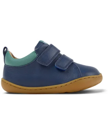 Pantofi din piele cu velcro Peu Cami, Verde/Albastru petrol