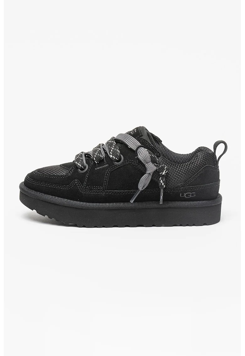 Pantofi sport din piele intoarsa si plasa Lo Lowmel, Negru