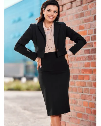 Sacou de dama scurt,  minimalist, negru, marimea