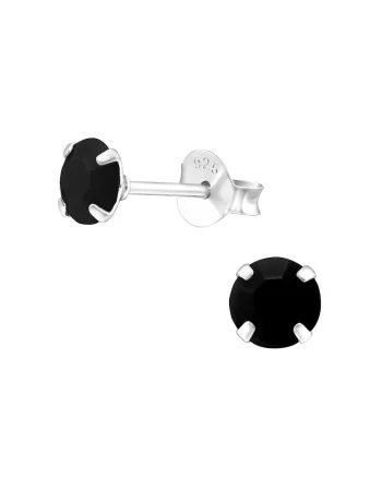 Cercei Pentru Barbati din Argint 925 cu Cristale Zirconia Negre