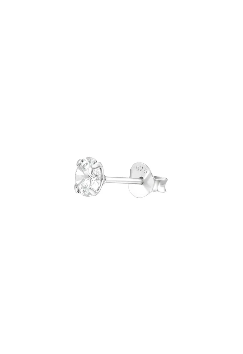 Cercel Pentru Barbati din Argint 925 cu Cristal Zirconia Argintiu