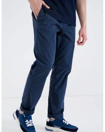 Pantaloni chino uni, Albastru petrol