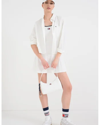 Rochie evazata din amestec de bumbac, Albastru ultramarin/Alb rece