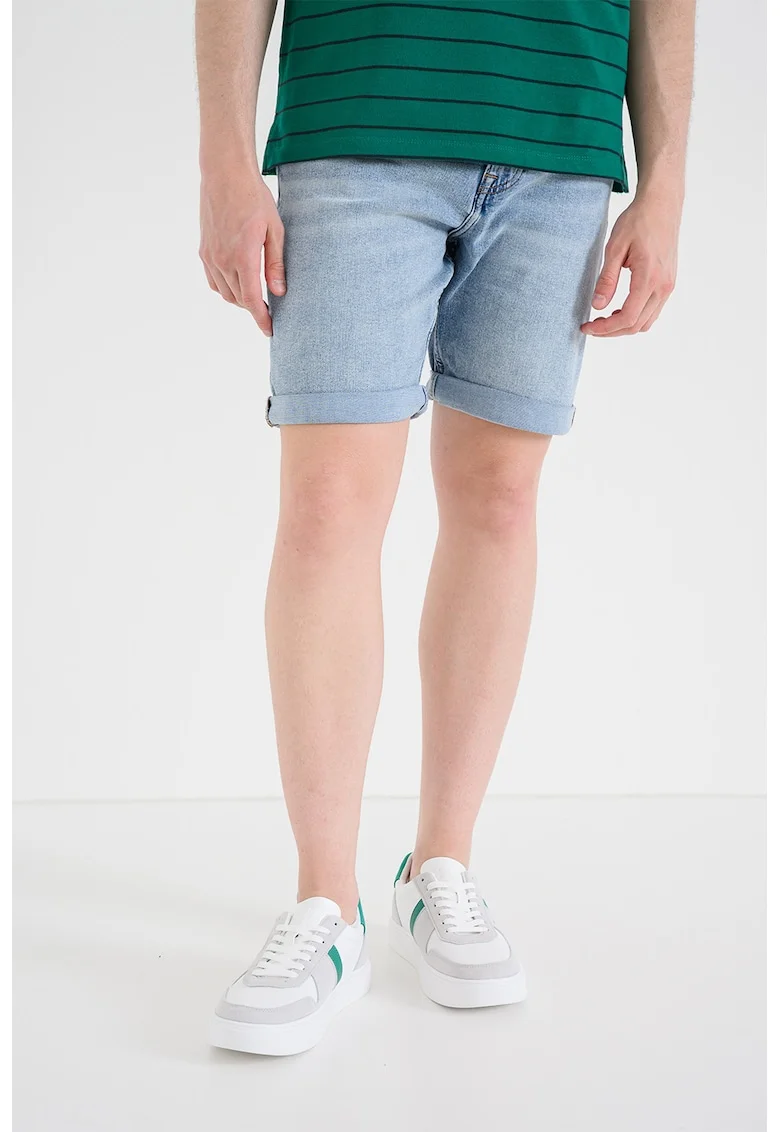 Bermude slim fit din denim Abner, Albastru deschis