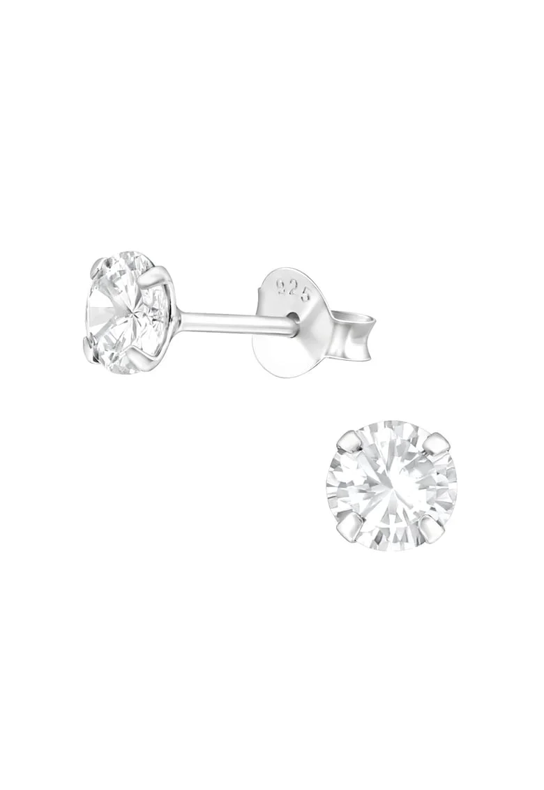 Cercei Pentru Barbati din Argint 925 cu Cristale Zirconia Argintii