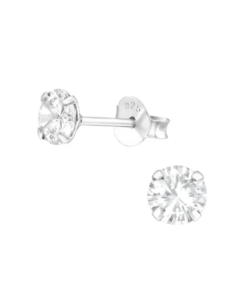 Cercei Pentru Barbati din Argint 925 cu Cristale Zirconia Argintii