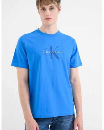 Tricou din bumbac cu imprimeu logo, Albastru