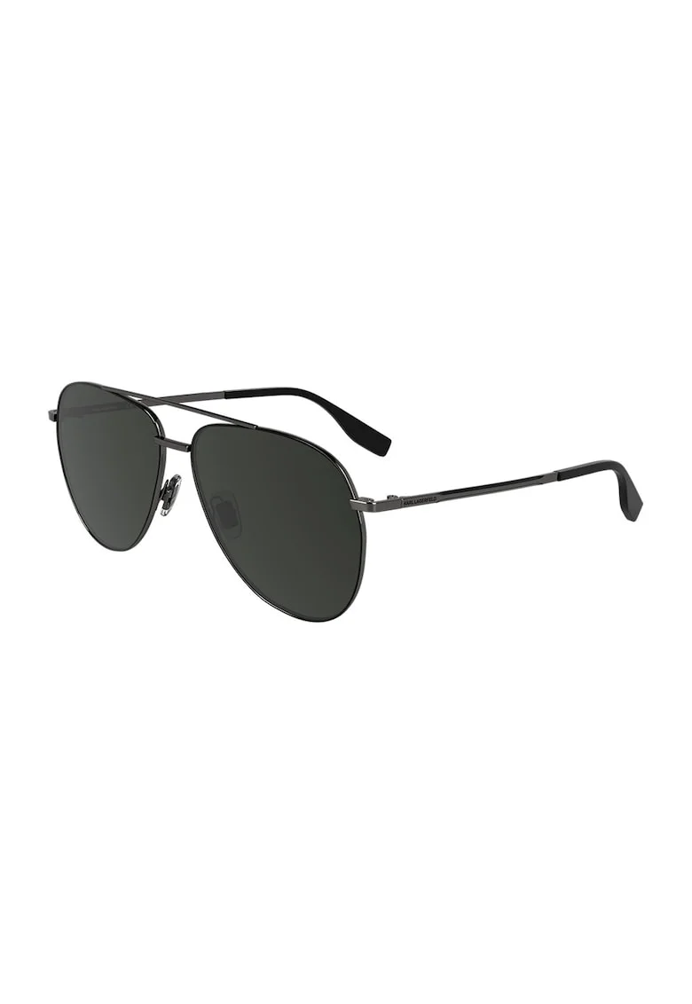 Ochelari de soare aviator cu model unisex si rama metalica, Negru