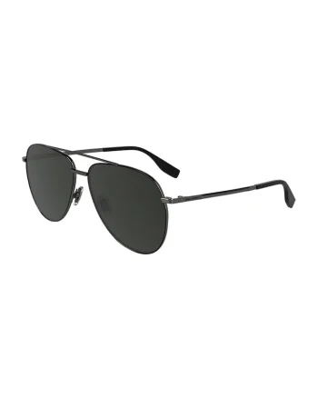 Ochelari de soare aviator cu model unisex si rama metalica, Negru