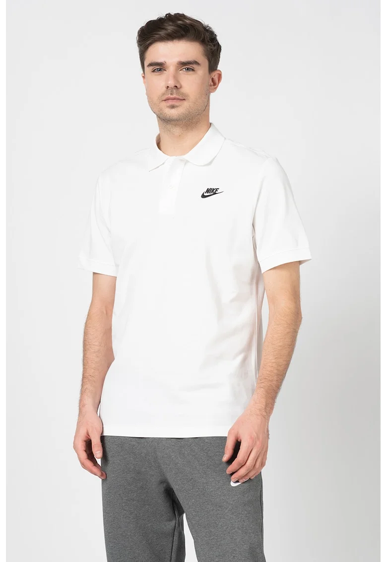 Tricou polo de bumbac pique Matchup, Alb
