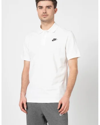 Tricou polo de bumbac pique Matchup, Alb