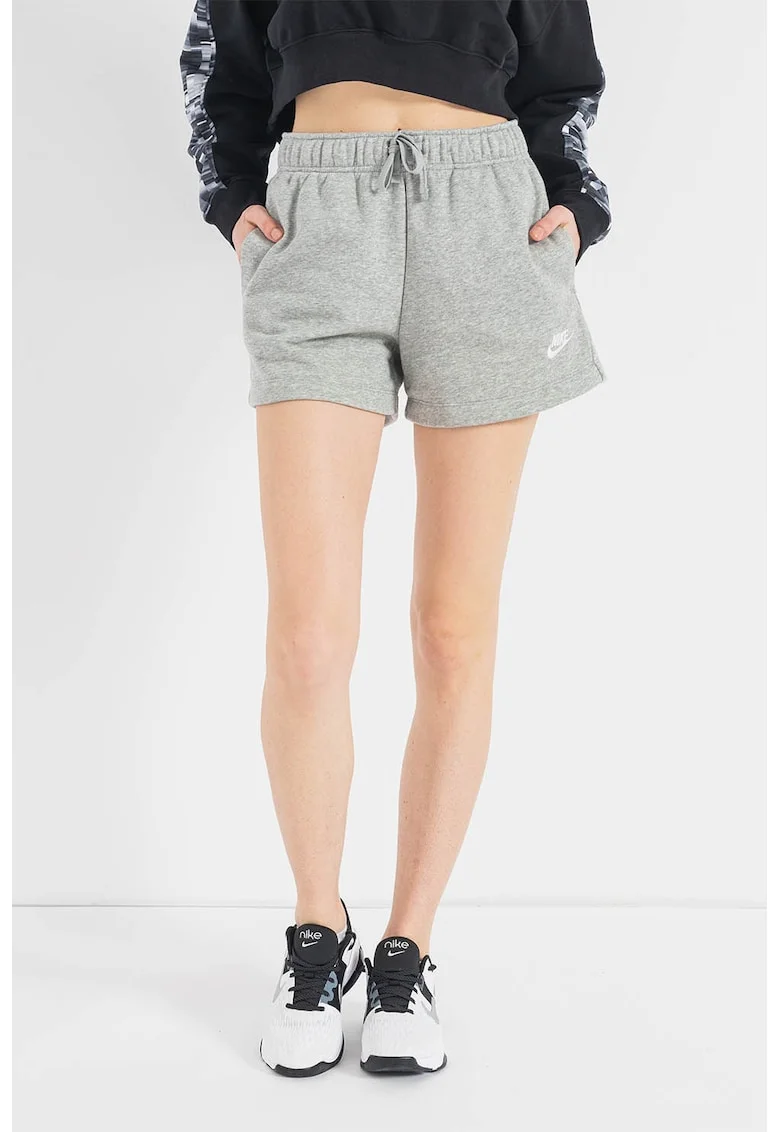 Pantaloni scurti cu buzunare laterale, Gri inchis melange