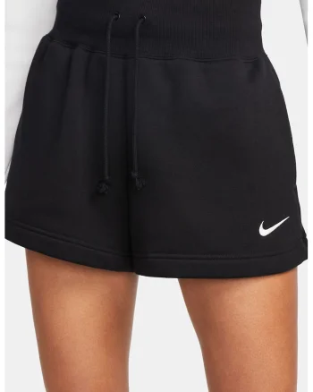 Pantaloni scurti cu talie inalta Phoenix, Alb/Negru