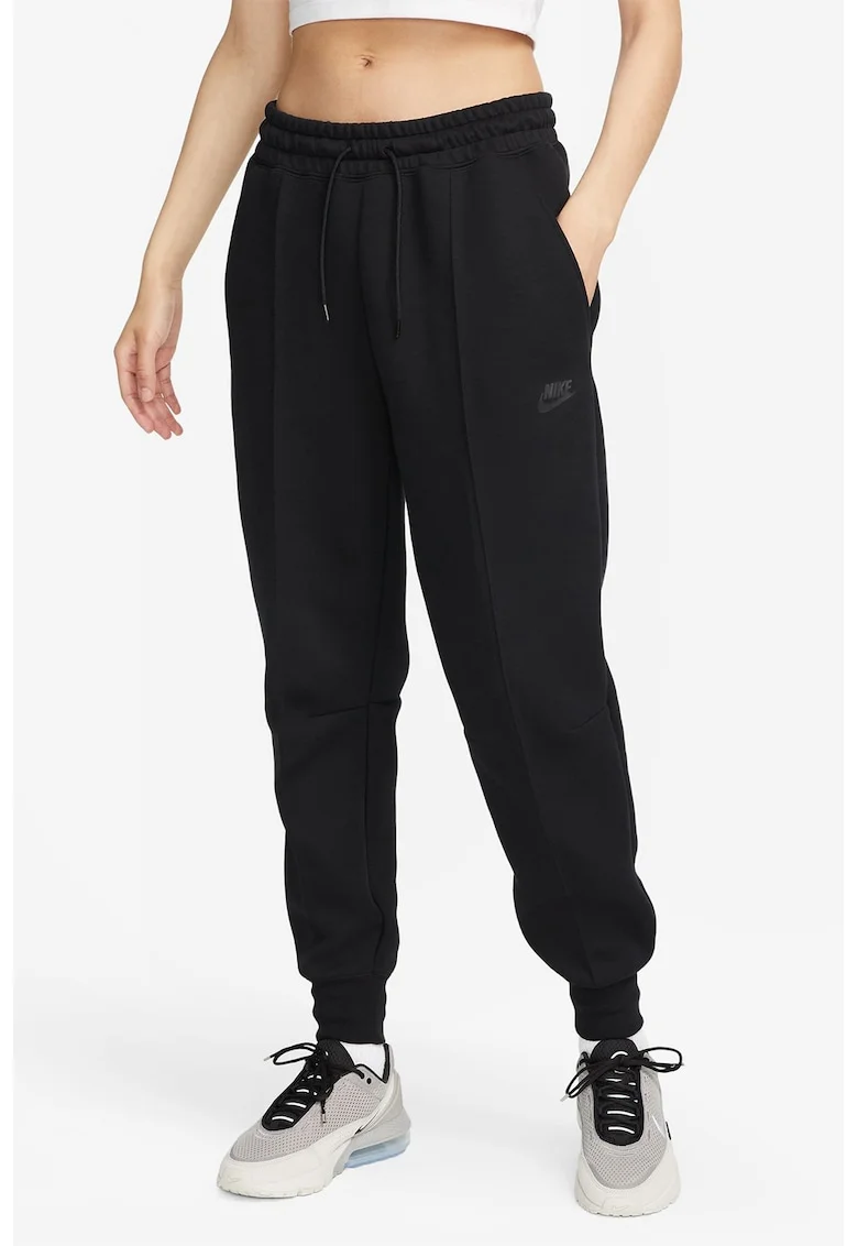Pantaloni de trening cu snur de ajustare in talie, Negru