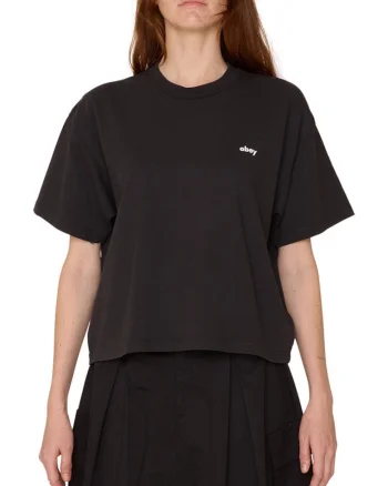 Tricou dama  imprimeu floral acuarela, bumbac, croiala lejera, negru