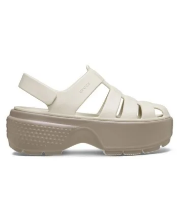 Sandale dama  Stomp Fisherman, design modern, talpa extra groasa, sintetic, bej