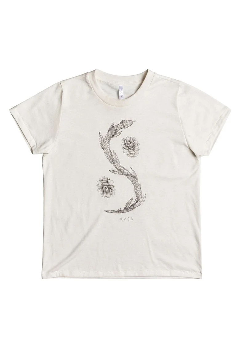 Tricou  Benjamin Jeanjean cu imprimeu de sarpe pentru femei, alb