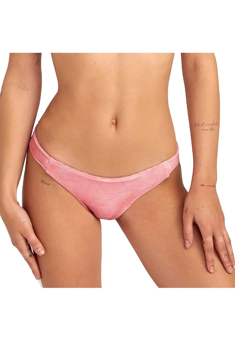 Costum de baie dama,  Salt Wash, roz, tricotat cu nervuri