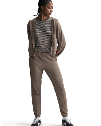 Pantaloni de trening din amestec de bumbac cu buzunzare laterale, Maro inchis