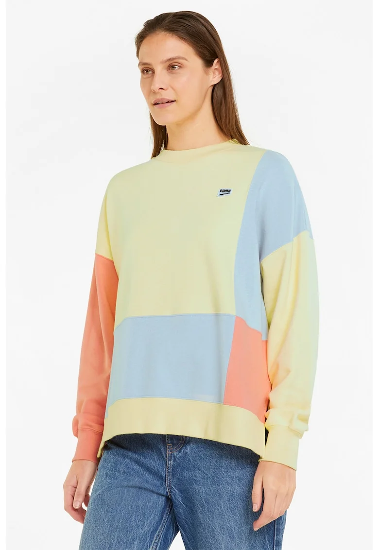 Bluza sport cu slituri laterale la terminatie Downtown, Portocaliu/Galben pal/Albastru deschis