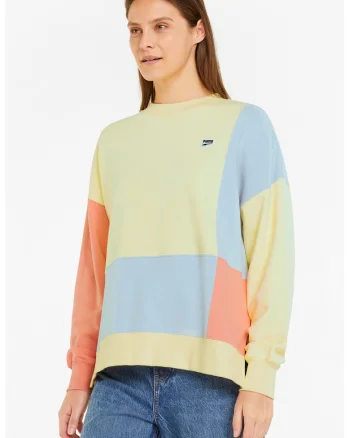Bluza sport cu slituri laterale la terminatie Downtown, Portocaliu/Galben pal/Albastru deschis