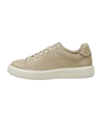 Pantofi sport low-cut de piele, Maro nisip