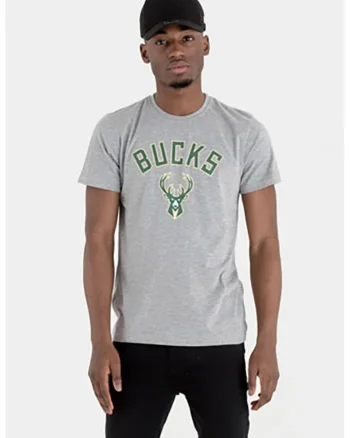Tricou cu imprimeu logo, Gri melange