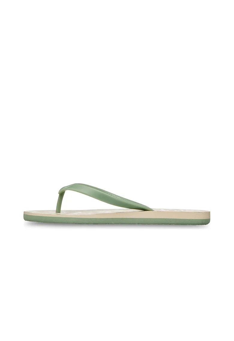 Papuci flip-flop cu imprimeu pe talpa Tahiti VII, Verde/Roz pal