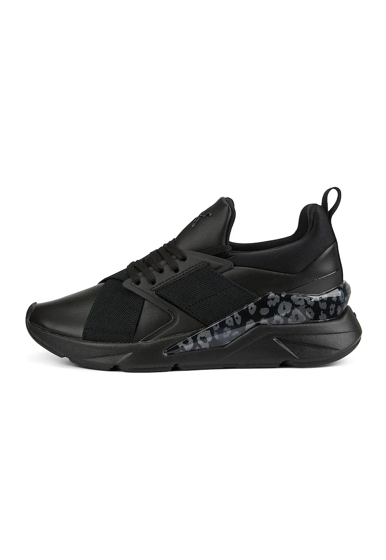 Pantofi sport cu animal print Muse X5, Negru