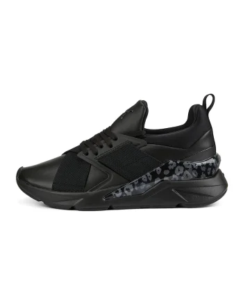 Pantofi sport cu animal print Muse X5, Negru