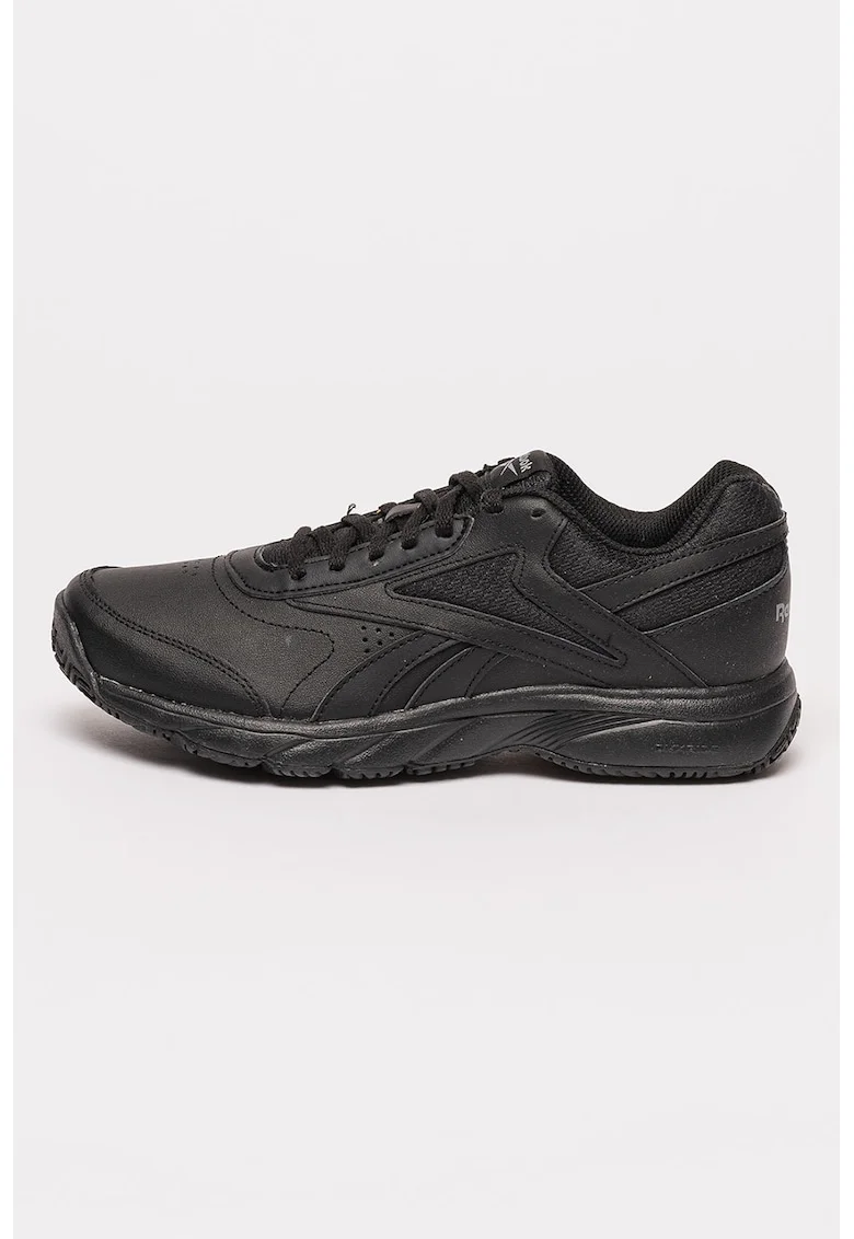 Pantofi sport din piele ecologica cu garnituri din plasa Work Cushion 4.0, Negru