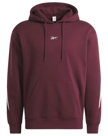 Hanorac barbati  colectia [REE]CYCLED, rosu, bumbac si fleece, croiala supradimensionata