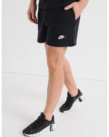 Pantaloni scurti de bumbac cu snur de ajustare Club, Negru