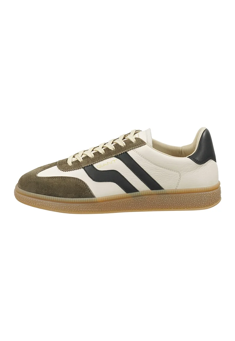 Pantofi sport din piele si piele intoarsa Cuzmo, Maro/Crem/Bleumarin